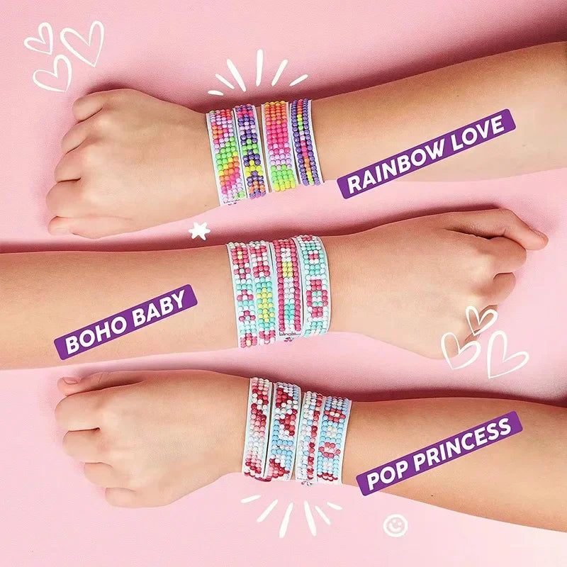 Flexible DIY Diamond Painting Bracelet for Kids & Adults - Creative Jewelry Craft with Embroidery Art