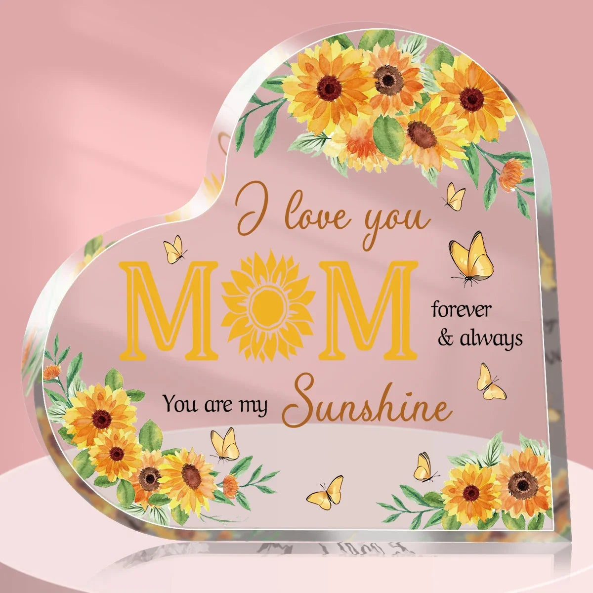 Mother's Day Gift Transparent Heart-shaped Decoration Plaque – Acrylic Heart Plaque