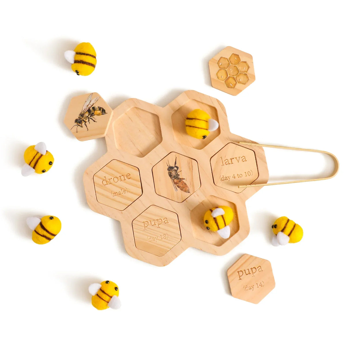 Fine Montessori Motor Toy 0-12 Months Wooden Bee Honeycomb Sensory Game Fall 2025 Development Gift