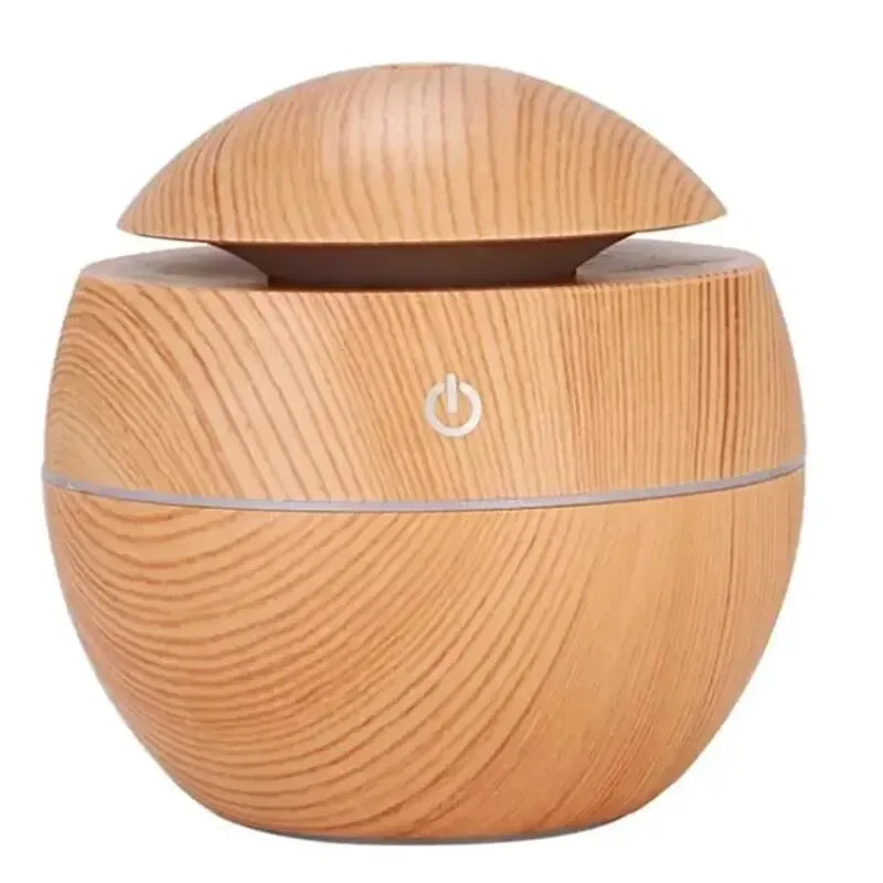 USB Ultrasonic Cool Mist Sprayer Aroma Diffuser Mini Wood Grain Humidifier for Household Use