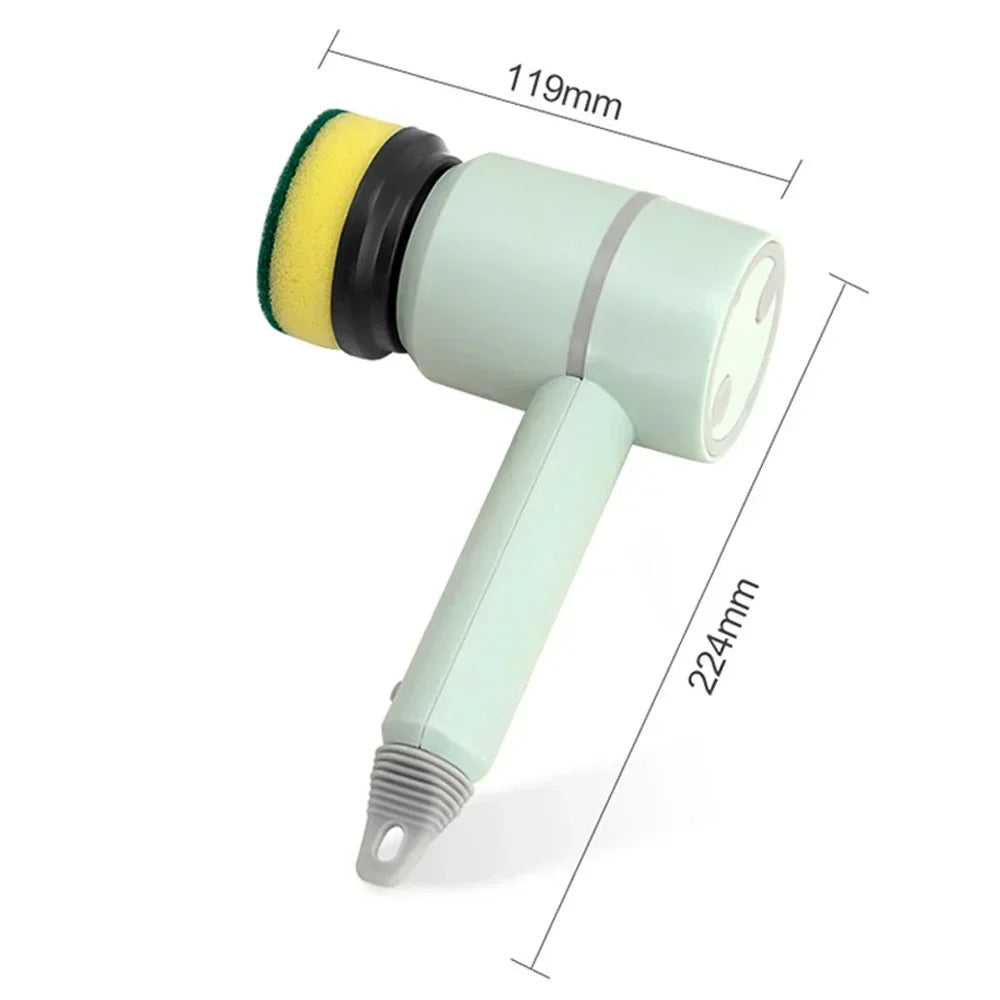 Cordless Motor-Driven Cleaning Brush USB Battery-Powered Scrubber for Kitchen and Bathroom Cleaning, 3 Speed Pro-Grade Device