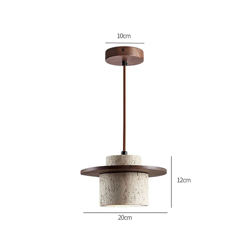 Wabi Japandi Sabi Stone Pendant Light Rustic Bedroom Cafe Lamp