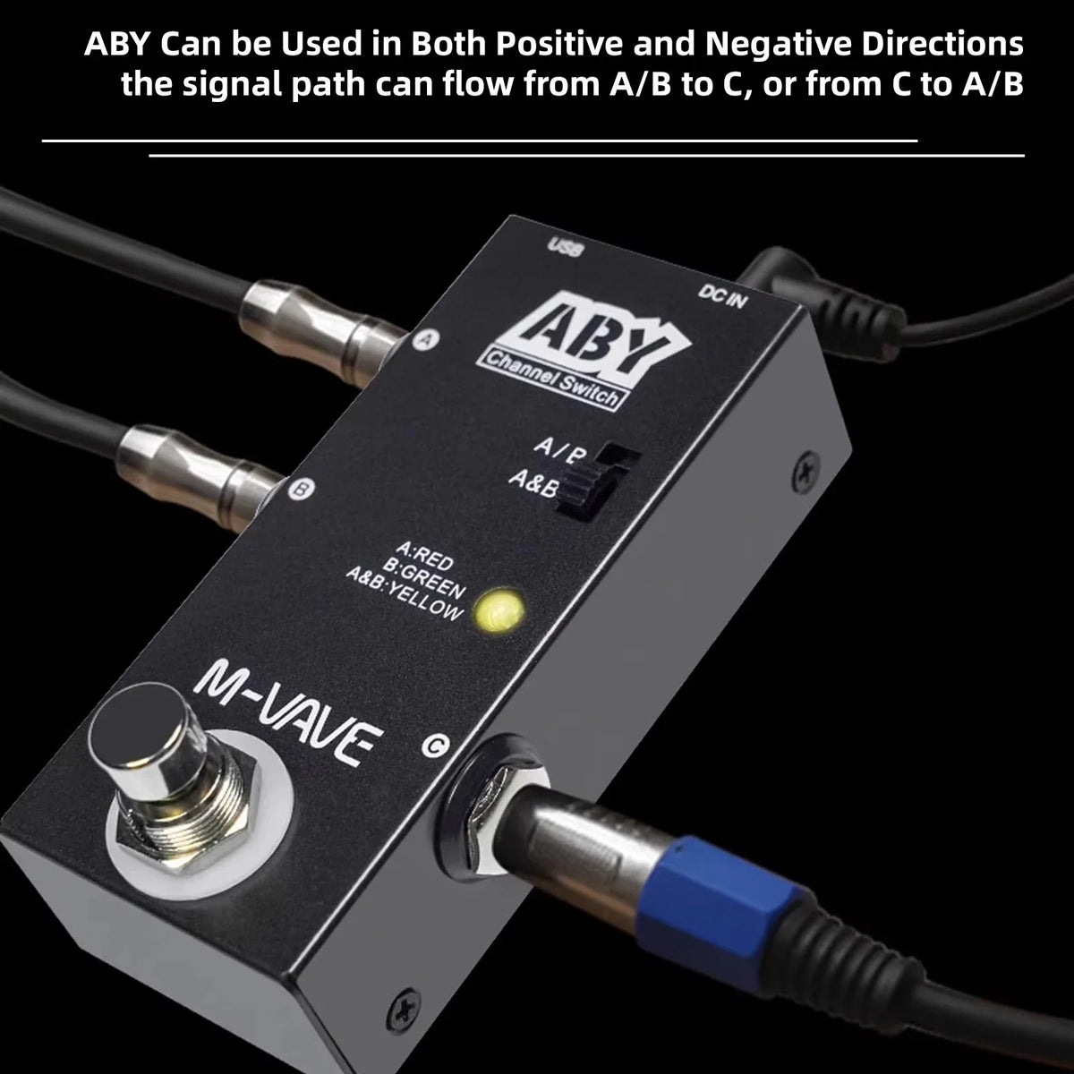 True Bypass AB Box Mini Guitar Bass Channel Switch 2026 – M-VAVE ABY Line Selector Pedal