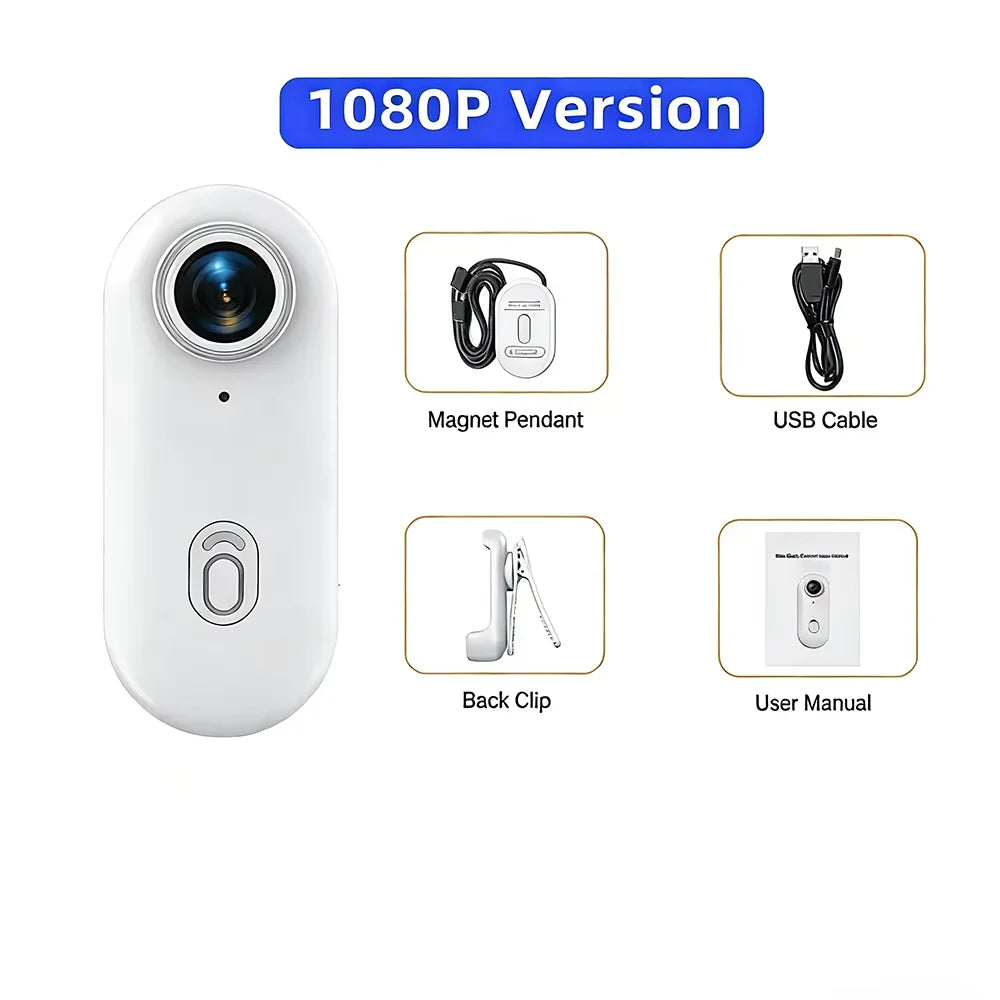 Mini Water-Resistant Action Camera with WiFi - Magnetic Body Chest Recorder 1080P Sports POV Helmet Cam
