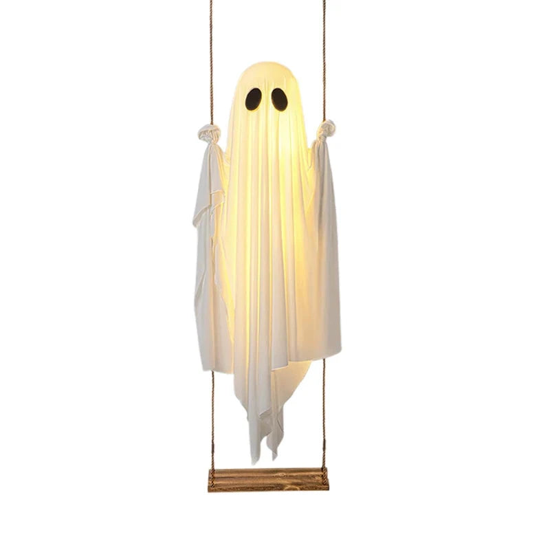 Swing Hanging Ghost Decoration Halloween 2025 Porch Lights