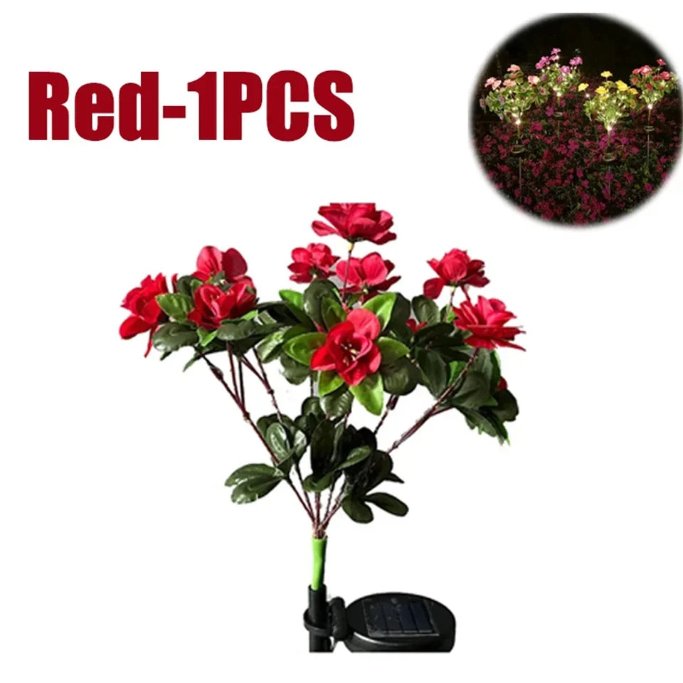 Flower Solar Lights Garden Decor LED Azalea Flowers Outdoor Yard Path Lighting 2026 Holiday Decor Gift Idea