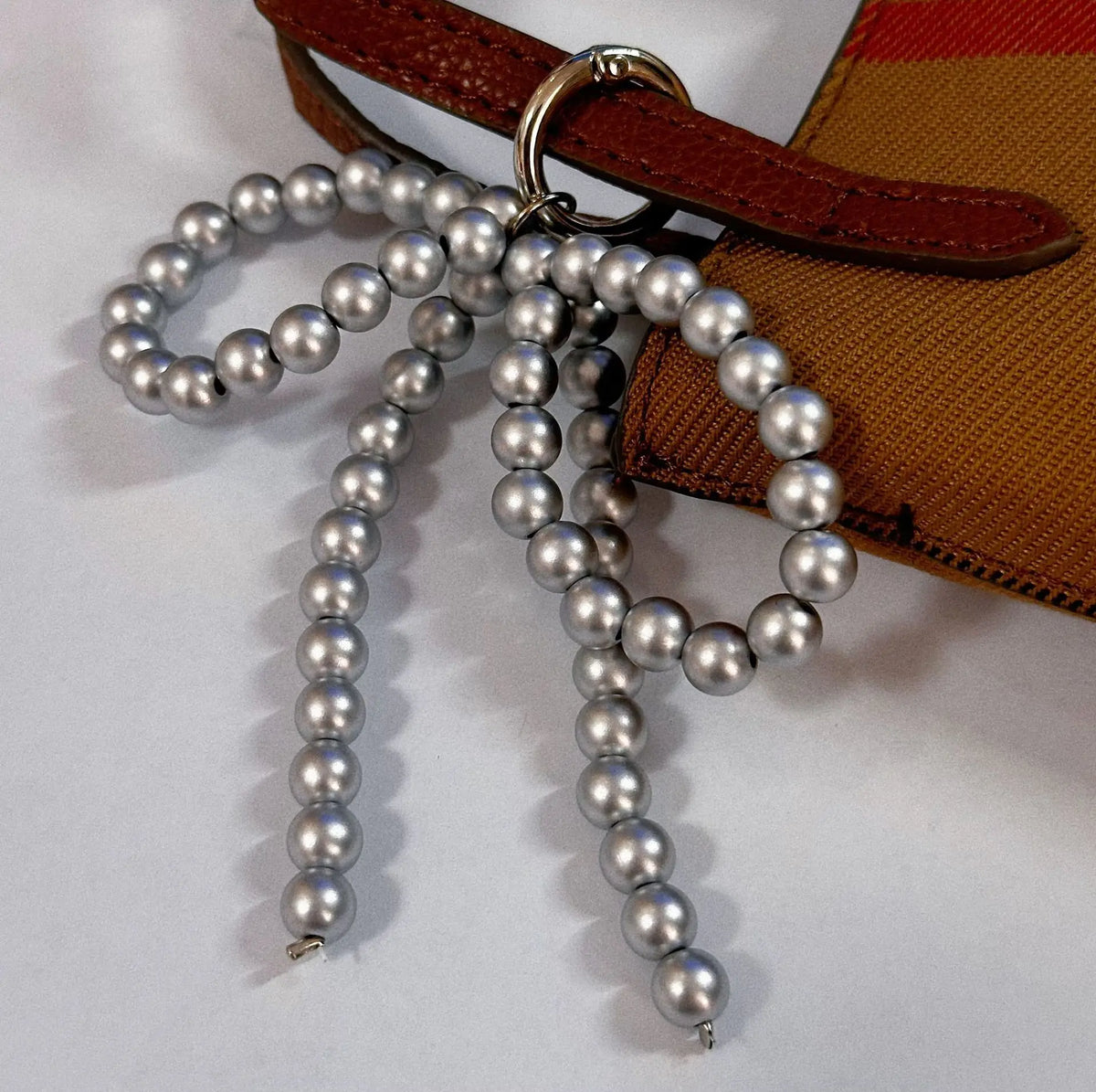 Pearl Beaded Bow Keychain Y2K Bag Charm Cute Gift Accessory