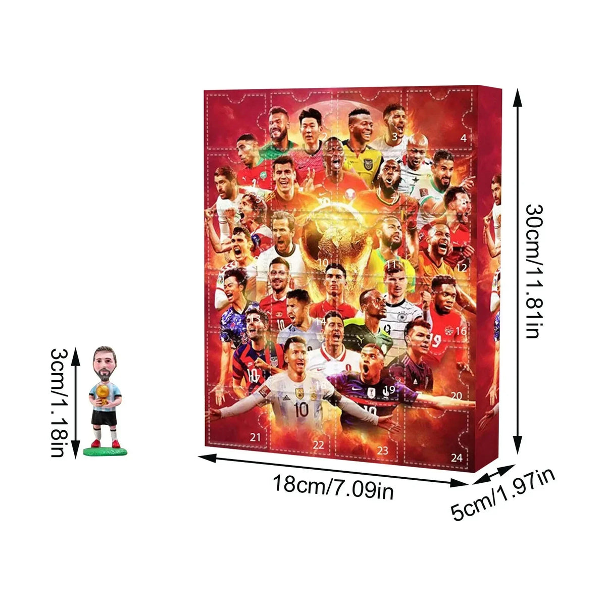 2025 Soccer Advent Calendar - 24-Day Countdown Kit for Kids, Fun Christmas Sports Gifts