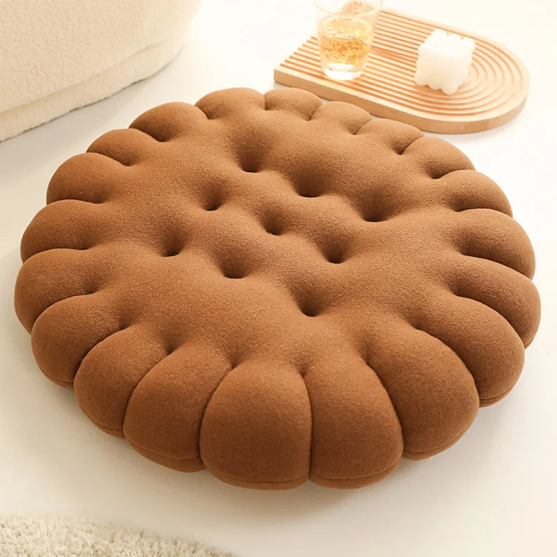 Seat Cushion Biscuit Plush Pillow Cozy Household Decor Fall 2025 Decorative Chair Car Pad Comfort Gift