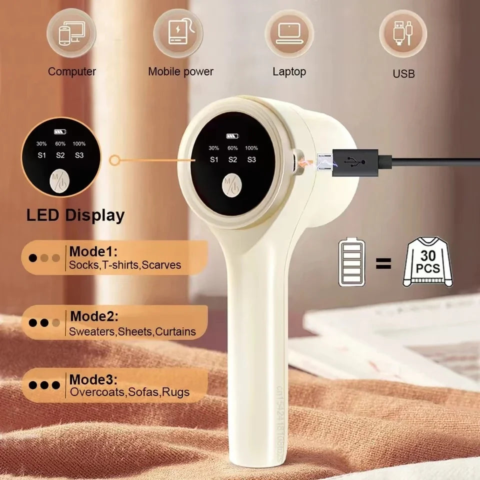 Lint Remover for Clothing Motor-Driven Fluff Shaver Travel-Friendly Battery-Powered Fabric Hair Ball Remover