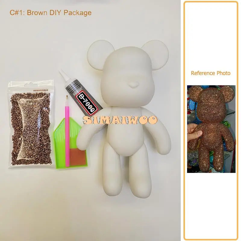 Diamond Painting Kit 5D Full Drill Crystal Bear Doll Christmas 2025 DIY Rhinestone Mosaic Sparkling Household Decor Gift