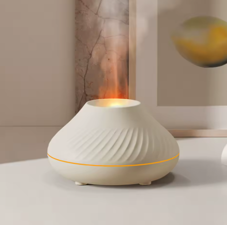 Aroma Volcanic Diffuser Essential Oil Lamp 130ml USB Humidifier with Color Flame Night Light