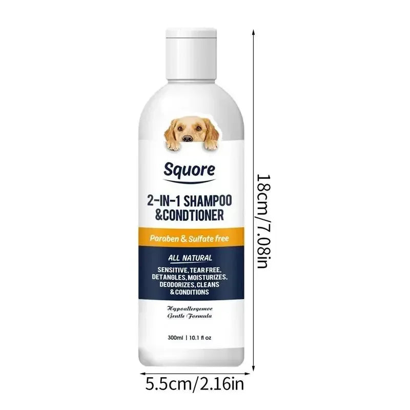 Organic 2-in-1 Puppy Shampoo & Conditioner - Moisturizing Pet Grooming Maintenance for Sensitive Skin
