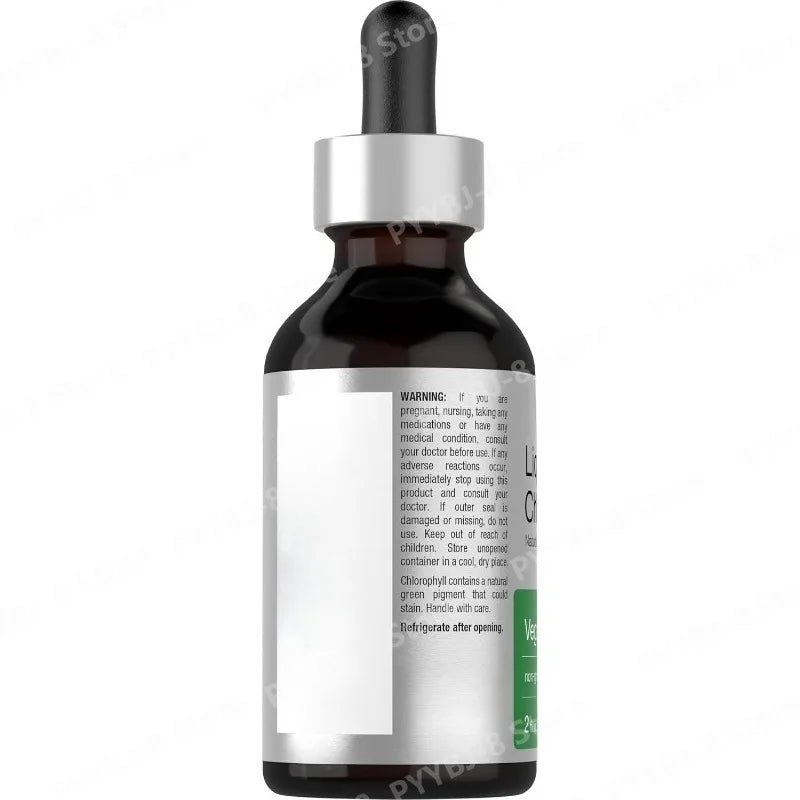 Chlorophyll Liquid Drops Mint Flavor 59 ml, Non-GMO Gluten-Free Herbal Dietary Supplement for Wellness Fall 2026 Trend