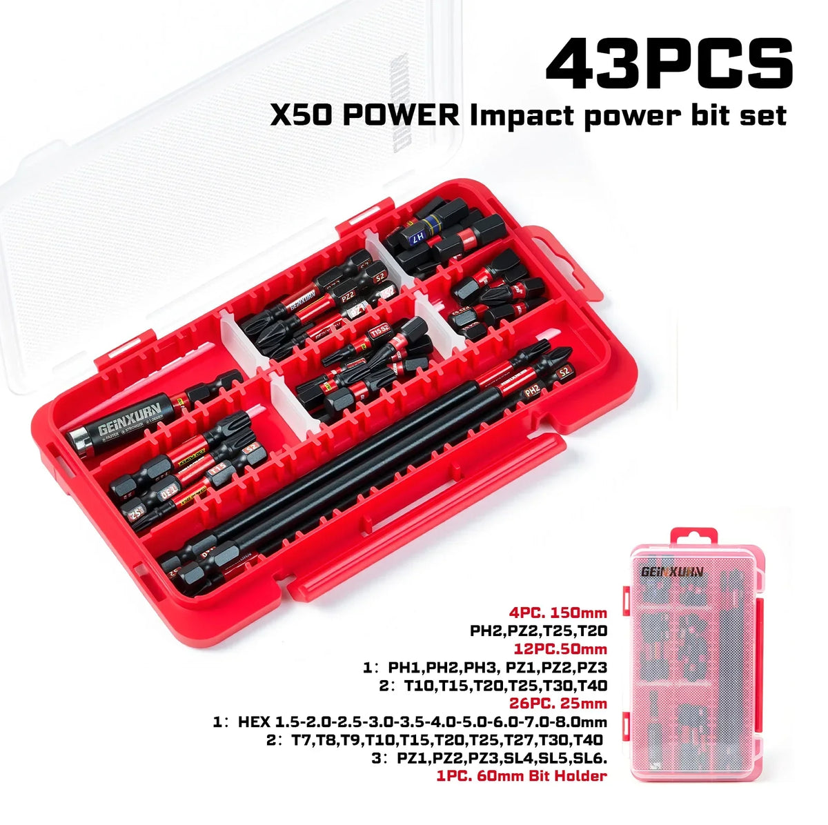 Impact Screwdriver Bits Kit Magnetic Case S2 Alloy Steel 50 to 79 Pcs with Bit Holder and Nut Driver Fall 2025 Gift