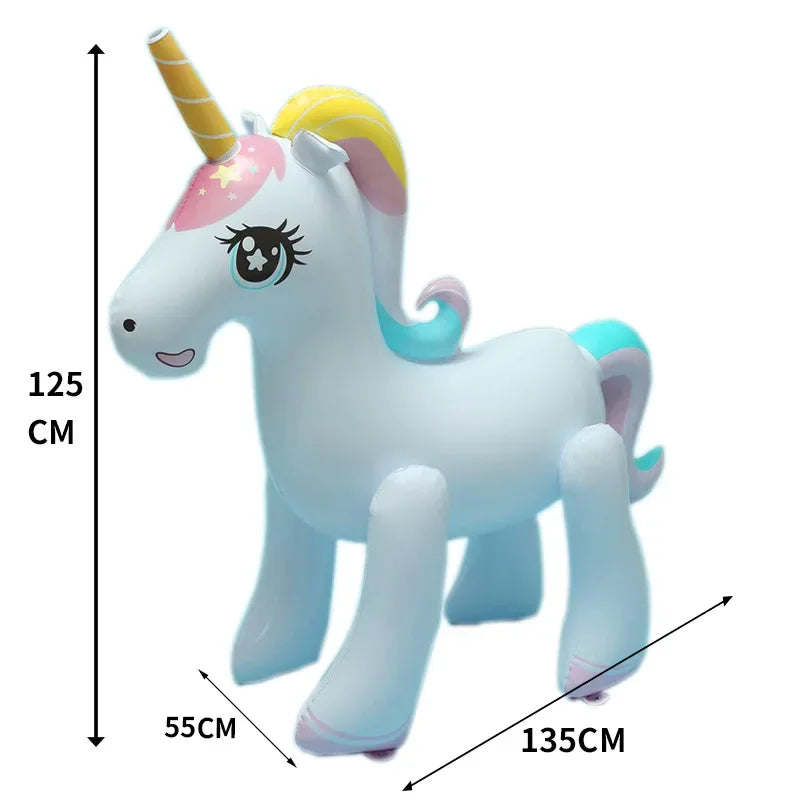 Unicorn Inflatable PVC Giant Water Spray Pool Float Kids Summer 2025 Backyard Party Splash Toy