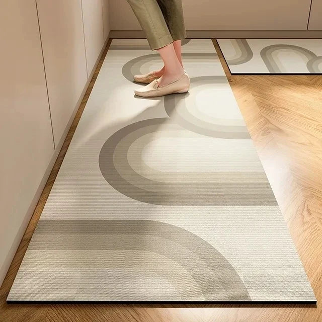 Minimalist Japanese Cream Anti Slip Floor Mat Kitchen