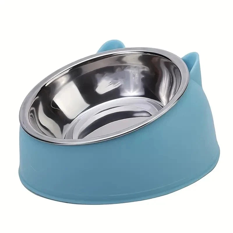 Cat 100ml Dog Bowl Raised Non Slip Tilt Feeder for Pets