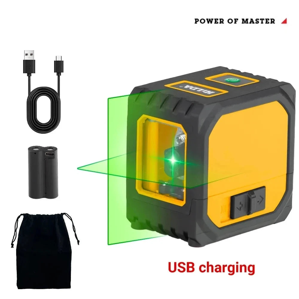 Mini Laser Level with Self-Leveling Green Beams - USB Charging Household Tools