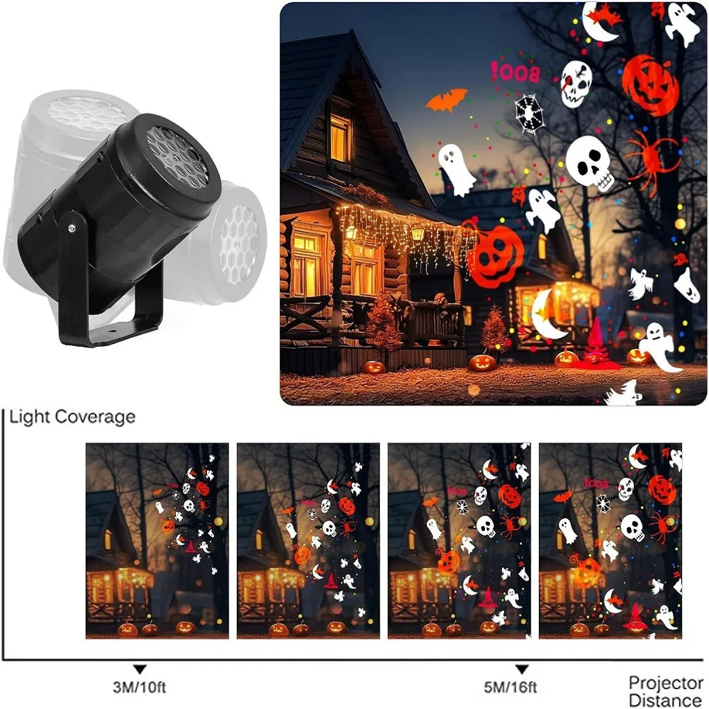 Projector Halloween Lights Outdoor Rotating LED Decor