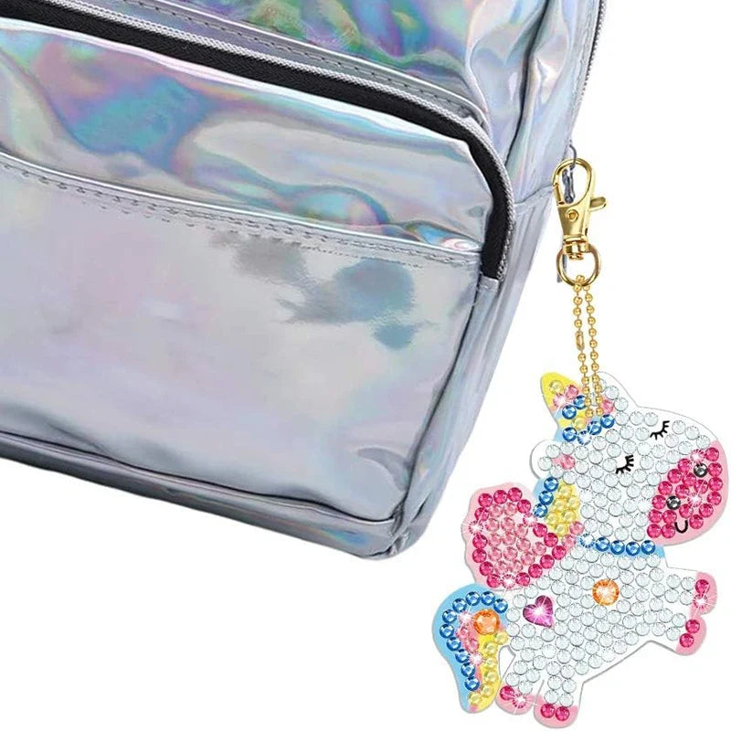 5D Diamond Painting Kit - DIY Unicorn & Mermaid Keychains for Kids, Great Arts & Crafts Gift for Ages 8-12, Easter Basket Stuffers