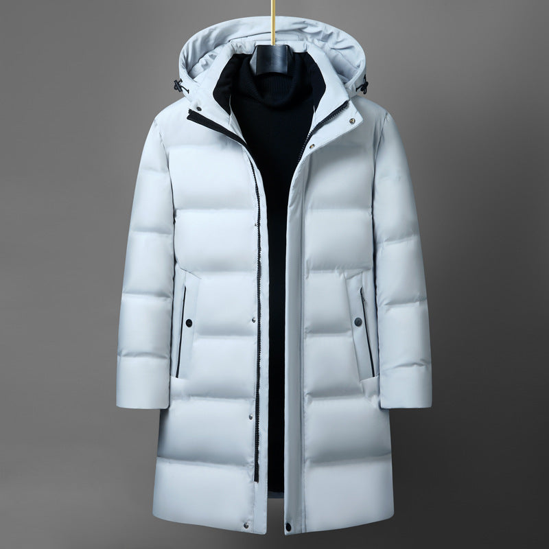 Men's Insulating Mid-Length Down Coat - Boxy, Polyester