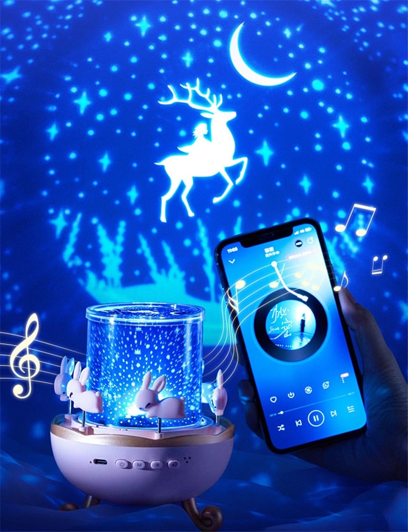 Projector Upgraded Night Light - 12 Themes, Bluetooth, Calming Glow for Kids