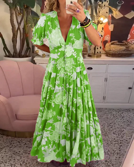 Variant image for Elegant Floral Wedding Guest Dress - Tailored Silhouette, Versatile Formal Dress for Special Occasions, Available in Multiple Sizes and Patterns-17