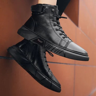 Supportive High Top Boots - Lace Up, Leather, Regular