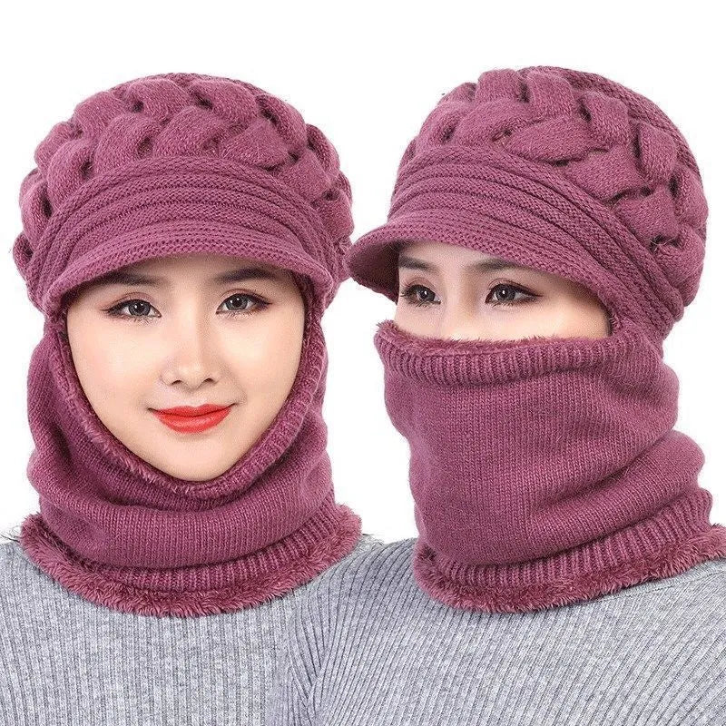 Insulating Women's Winter Hat Kit - Cable Knit, Wool