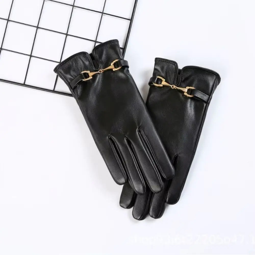 Scalloped Cuff, Lined – Warm Women’s Faux Leather Gloves