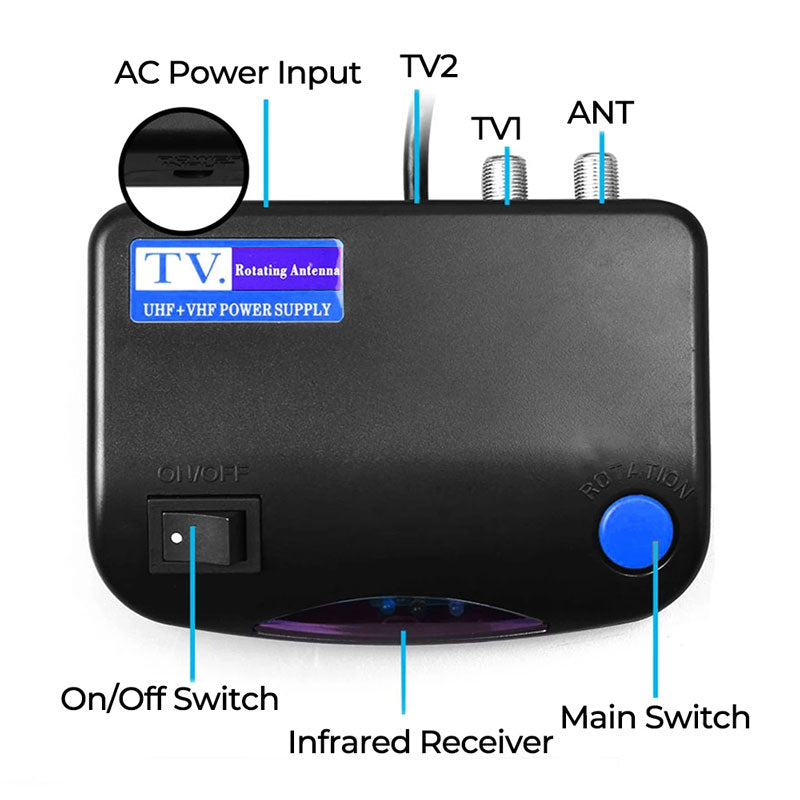 HD Outdoor TV Antenna 990 Mile Range Rotatable Mast