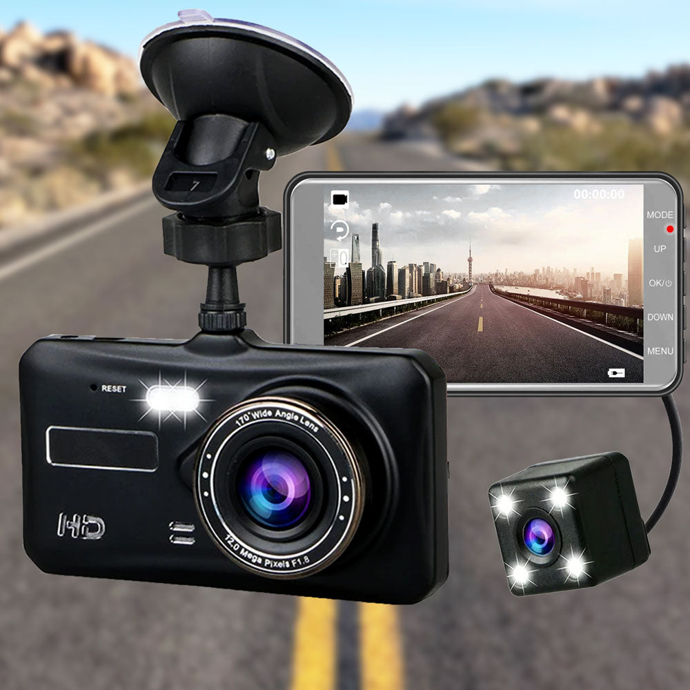 Dual UHD Dash Cam With Night Vision And Parking Monitor