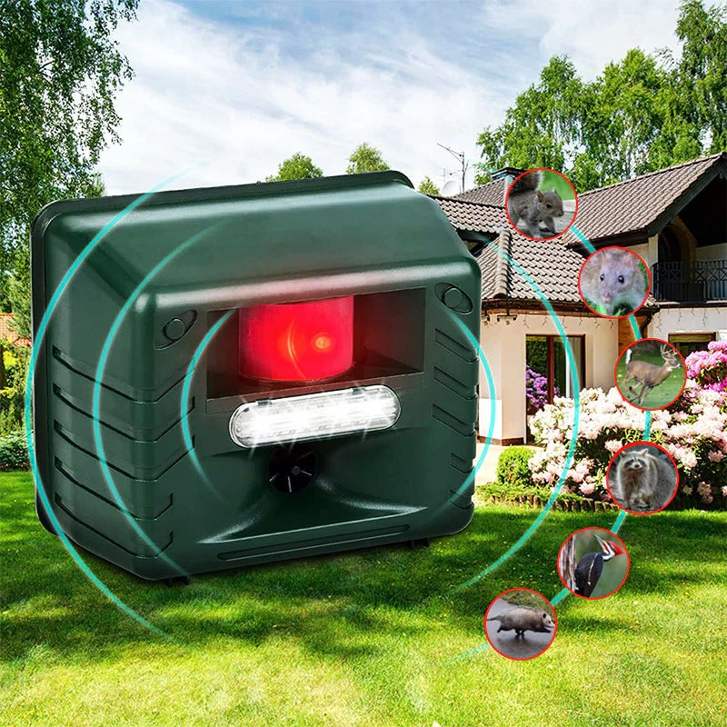 Animal Ultrasonic Repeller Garden Deterrent With LED Light Summer 2025 Outdoor Pest Control