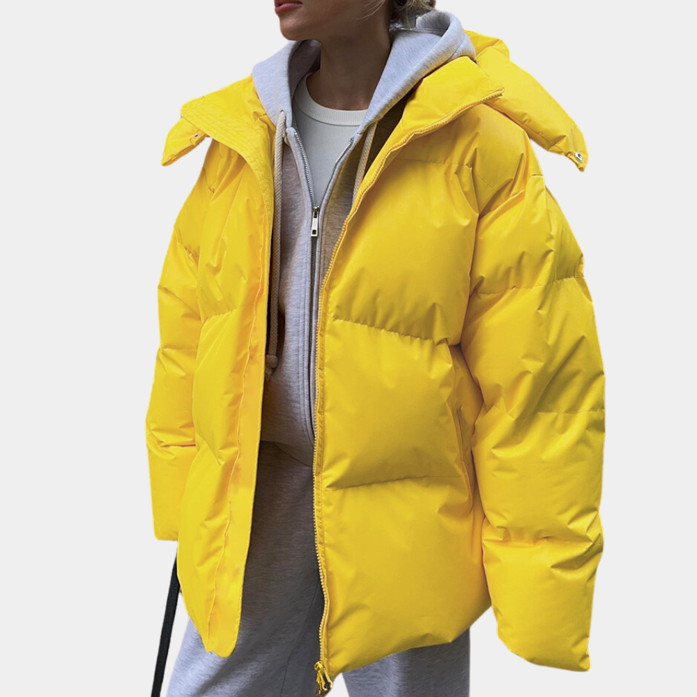 Women's Warm Puffer Jacket - Relaxed Quilted, For Winter