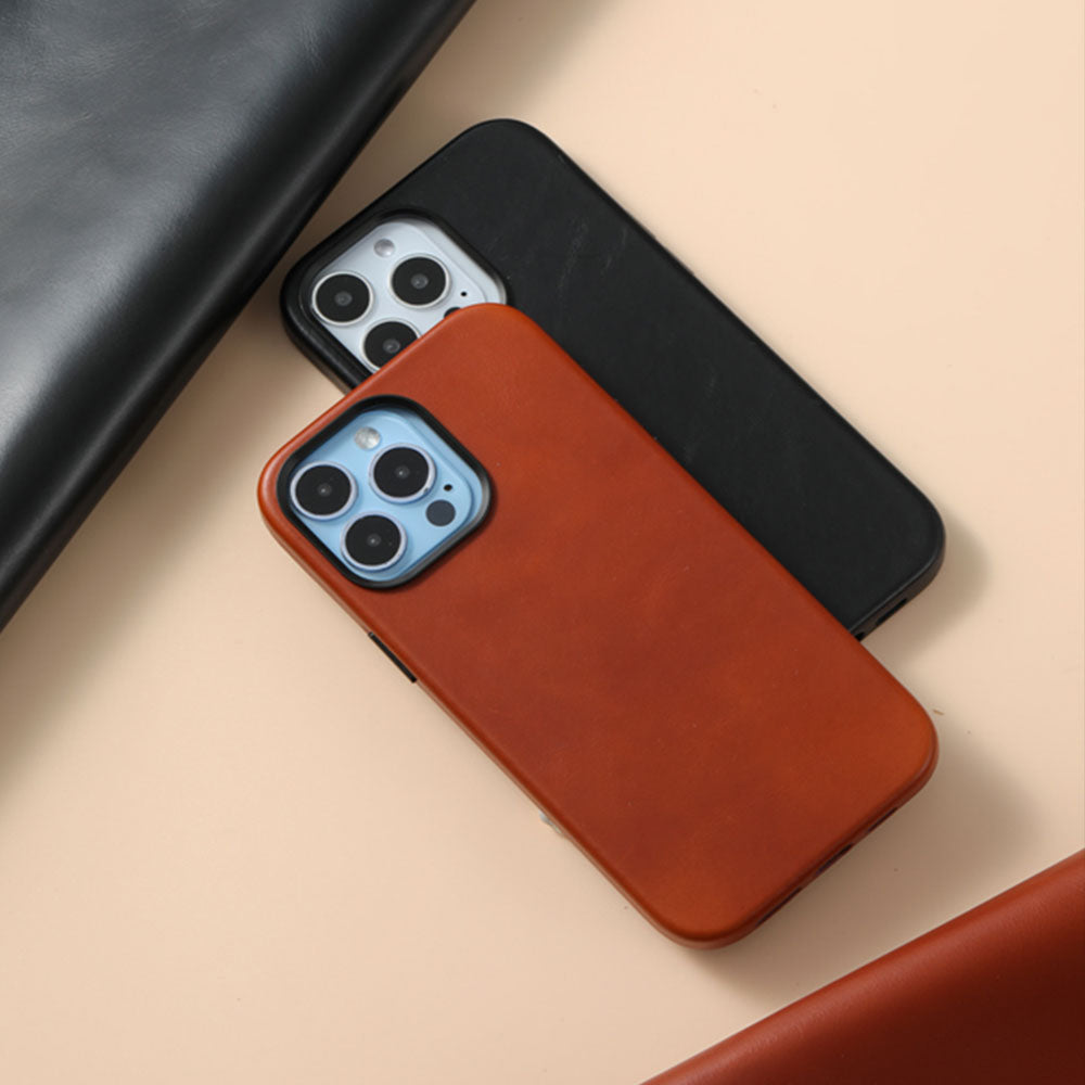 Leather IPhone 15 Case Top-Grade Slim Protective Cover