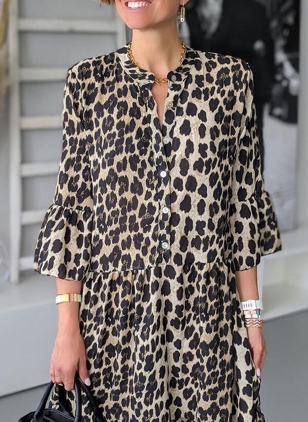 Stylish Leopard Print Summer Dress for Women, Elegant Plus Size Dresses M to 2XL, Comfortable High-Quality Fabric-2