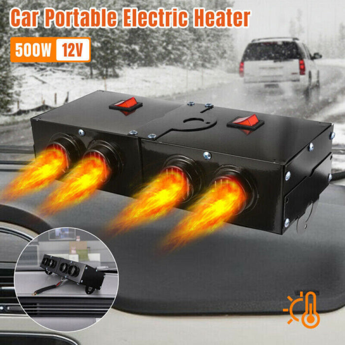 Car Heater Travel-Friendly 500W 12V Defrosts Windows And Warms Cabin Winter 2026 Gift Idea