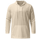 Light Casual Mens Pullover - Laceup V Neck, Linen