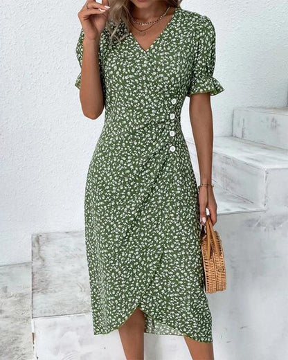 Variant image for V-Neck Midi Dress for Women in White, Soft and Comfortable Summer Dress for Effortless Elegance and Versatile Style-1