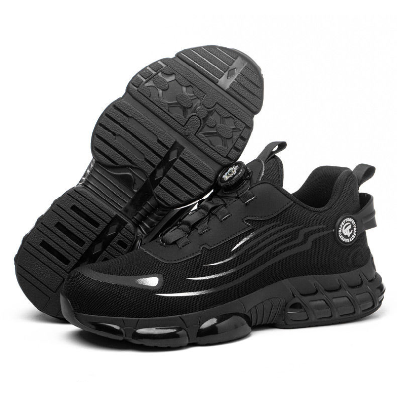 Safety Shoes for Men with Slip-Resistant Sole, Ergonomic Design, Lightweight Comfort, S3 Protection, Black and Gray Options-1