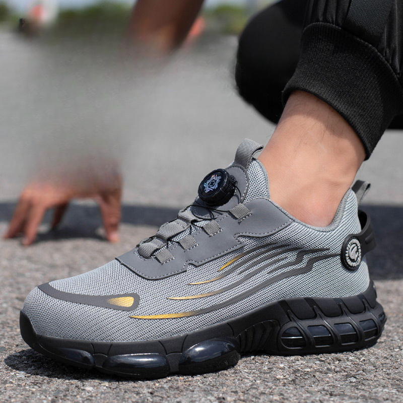 Safety Shoes for Men with Slip-Resistant Sole, Ergonomic Design, Lightweight Comfort, S3 Protection, Black and Gray Options-4