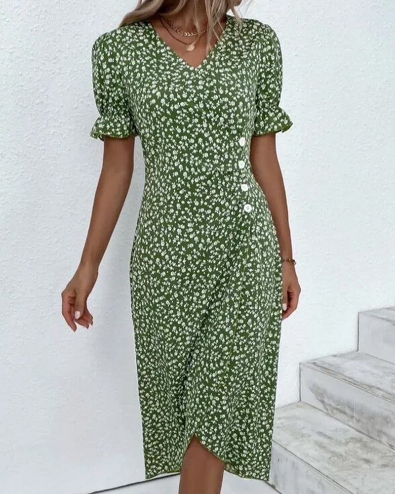 V-Neck Midi Dress for Women in White, Soft and Comfortable Summer Dress for Effortless Elegance and Versatile Style-2