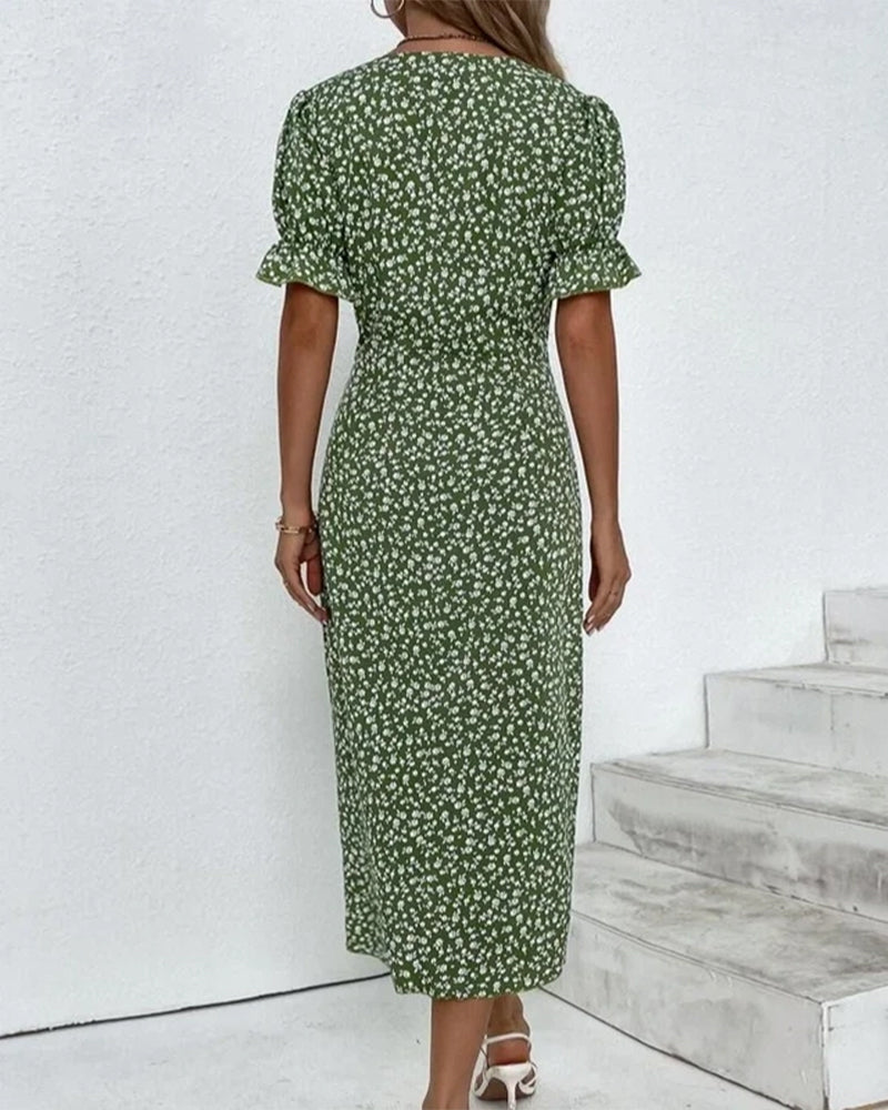 V-Neck Midi Dress for Women in White, Soft and Comfortable Summer Dress for Effortless Elegance and Versatile Style-3