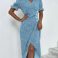 V-Neck Midi Dress for Women in White, Soft and Comfortable Summer Dress for Effortless Elegance and Versatile Style-5
