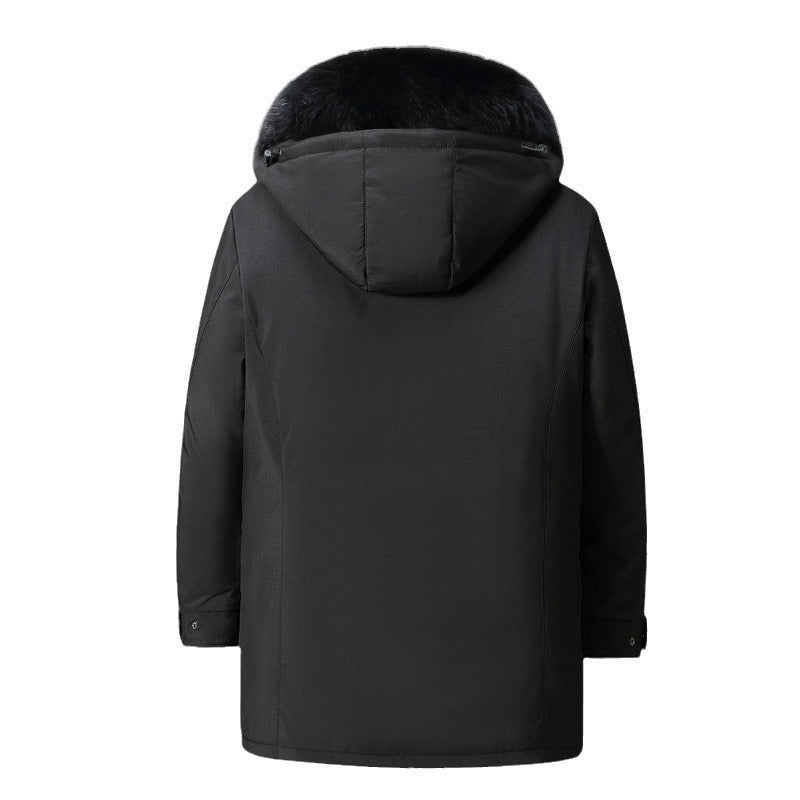 Warm Timeless Men's Down Jacket - Mid Length Polyester