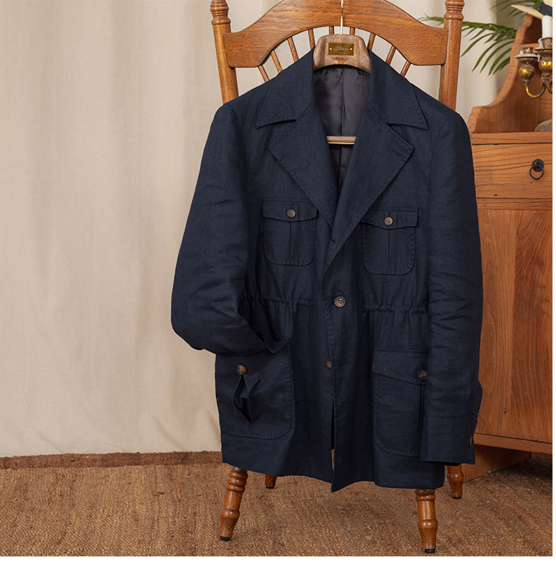 Men's Breathable Linen Jacket - Retro Casual, Single-Breasted, 100% Linen, City Wear