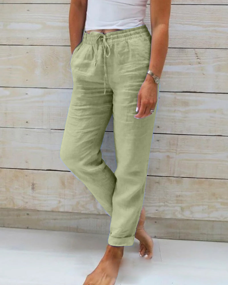 Variant image for Comfortable Men's Casual Pants with Elastic Waistband for All-Day Wear, Tailored Fit Casual Trousers-25