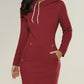 Plush Women’s Hoodie Dress - Above Knee Sweatshirt, Casual