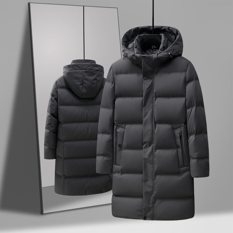 Men's Insulating Mid-Length Down Coat - Boxy, Polyester